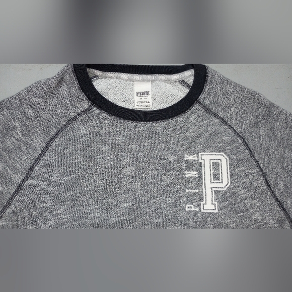 Victoria's Secret PINK Gray Crewneck with Black Trim, Size XS - Picture 3 of 5